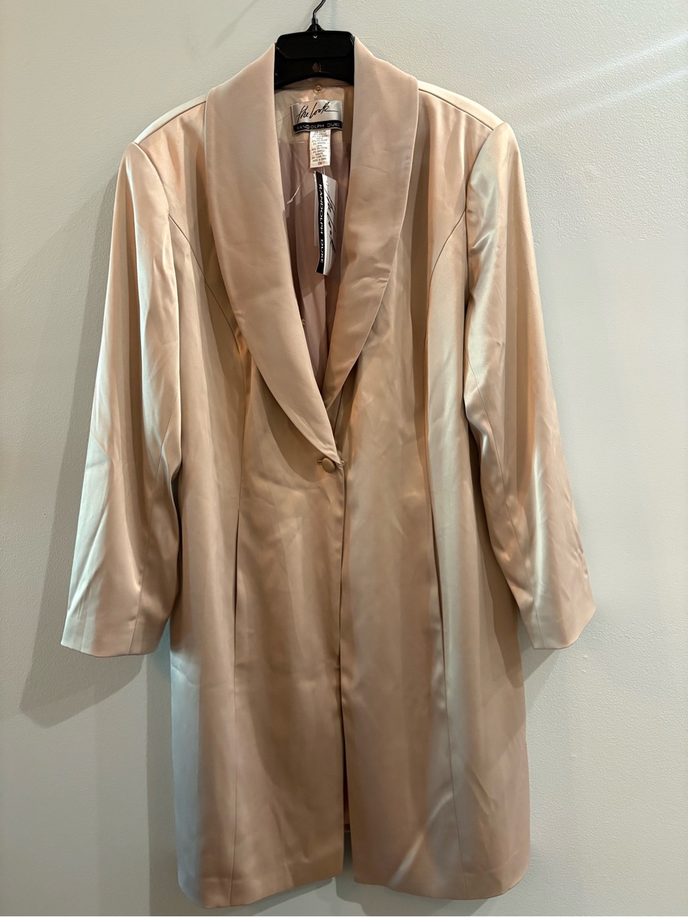 Vintage Randolph Duke The Look Cream One Button Lightweight Coat Size 16W NWT